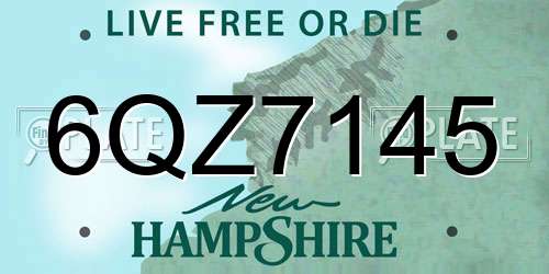 6QZ7145 New Hampshire License Plate