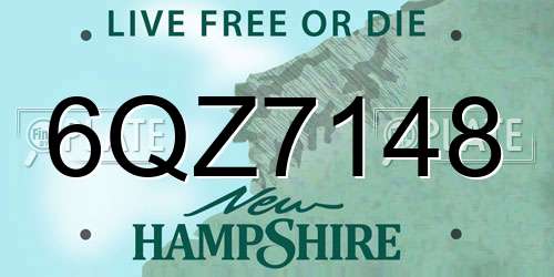 6QZ7148 New Hampshire License Plate