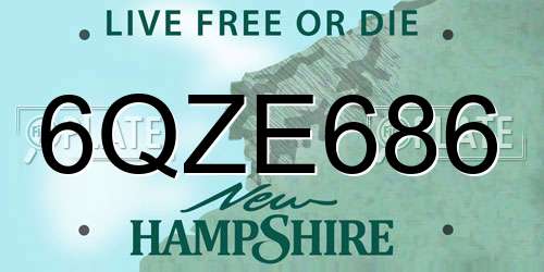6QZE686 New Hampshire License Plate
