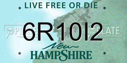 6R10I2 New Hampshire License Plate