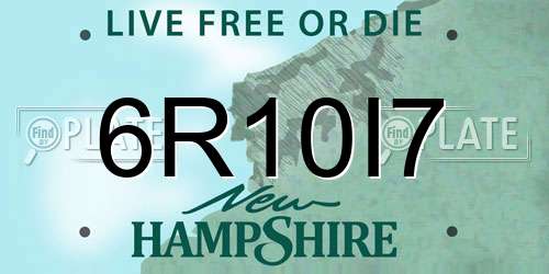 6R10I7 New Hampshire License Plate