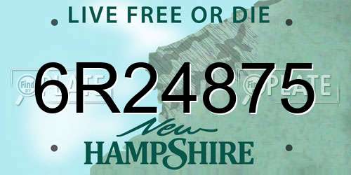 6R24875 New Hampshire License Plate