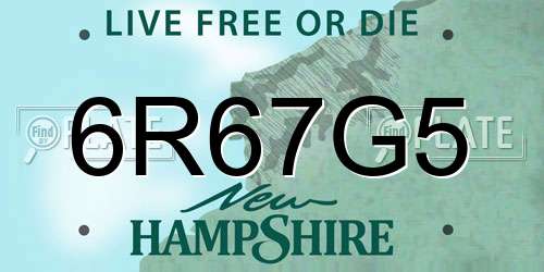 6R67G5 New Hampshire License Plate