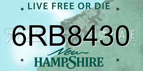 6RB8430 New Hampshire License Plate