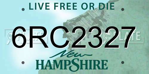 6RC2327 New Hampshire License Plate