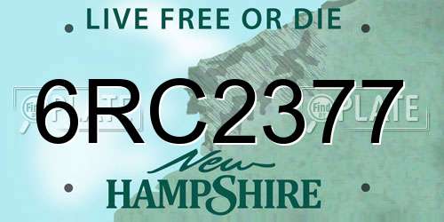 6RC2377 New Hampshire License Plate
