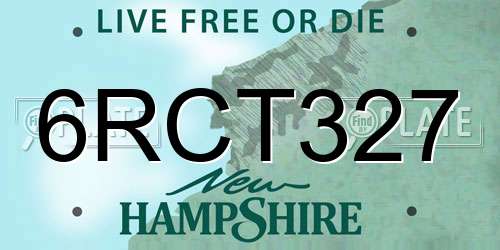 6RCT327 New Hampshire License Plate