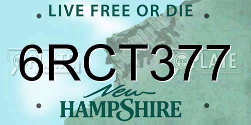 6RCT377 New Hampshire License Plate