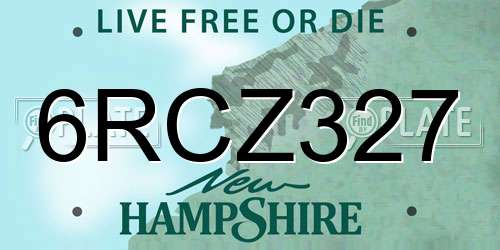 6RCZ327 New Hampshire License Plate