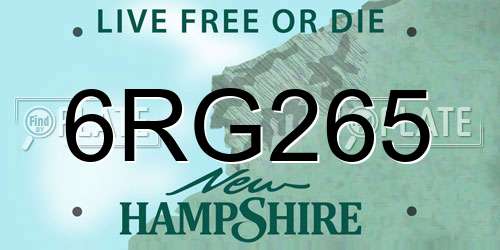6RG265 New Hampshire License Plate