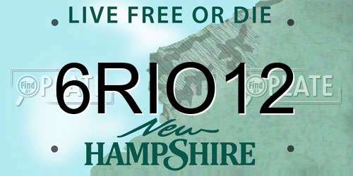 6RIO12 New Hampshire License Plate