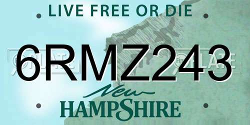 6RMZ243 New Hampshire License Plate