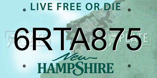 6RTA875 New Hampshire License Plate