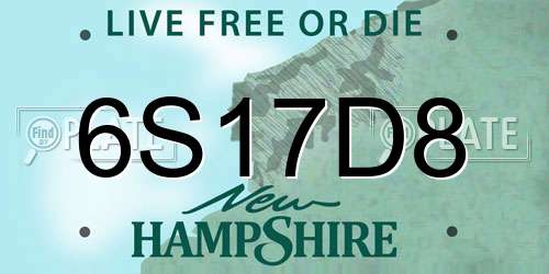 6S17D8 New Hampshire License Plate