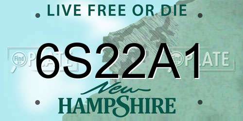 6S22A1 New Hampshire License Plate