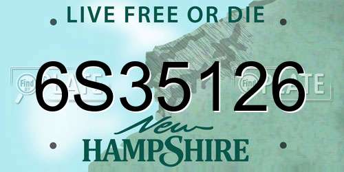 6S35126 New Hampshire License Plate