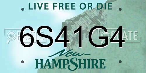 6S41G4 New Hampshire License Plate