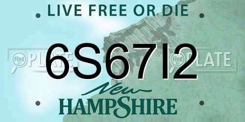 6S67I2 New Hampshire License Plate