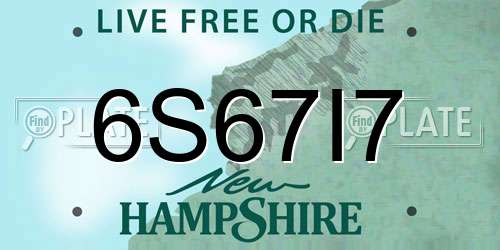6S67I7 New Hampshire License Plate