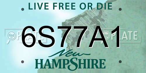 6S77A1 New Hampshire License Plate