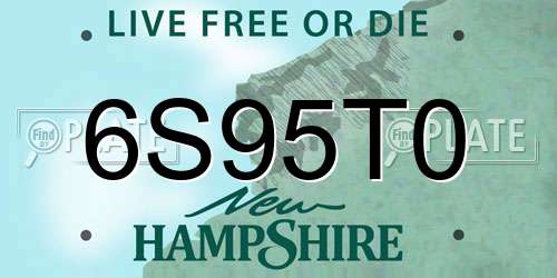 6S95T0 New Hampshire License Plate