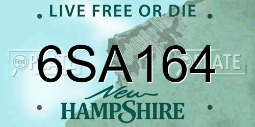 6SA164 New Hampshire License Plate
