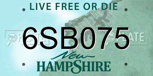6SB075 New Hampshire License Plate
