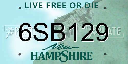 6SB129 New Hampshire License Plate