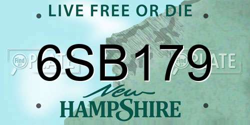 6SB179 New Hampshire License Plate