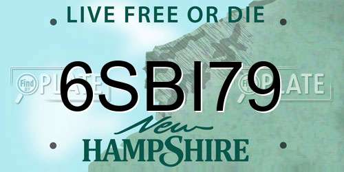 6SBI79 New Hampshire License Plate