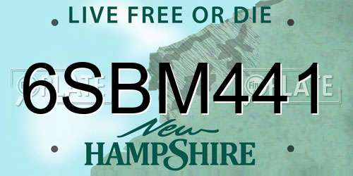 6SBM441 New Hampshire License Plate