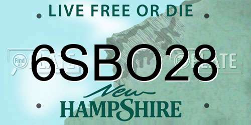 6SBO28 New Hampshire License Plate