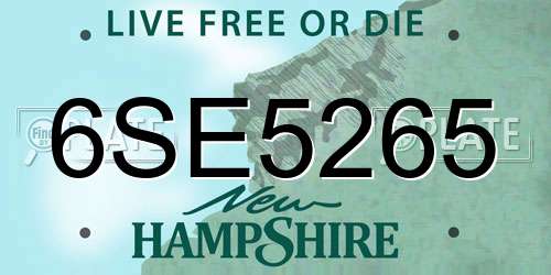 6SE5265 New Hampshire License Plate