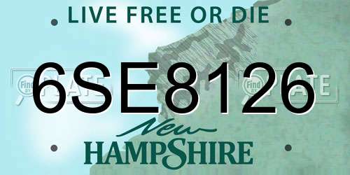 6SE8126 New Hampshire License Plate