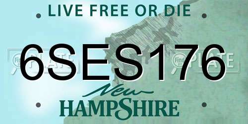 6SES176 New Hampshire License Plate