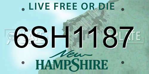 6SH1187 New Hampshire License Plate