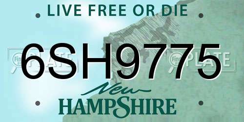 6SH9775 New Hampshire License Plate