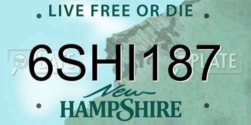 6SHI187 New Hampshire License Plate