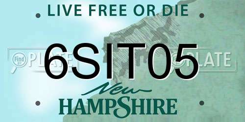 6SIT05 New Hampshire License Plate