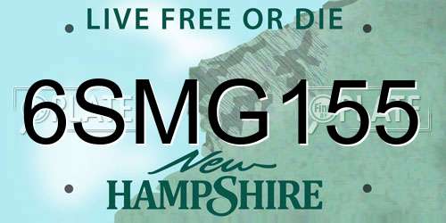 6SMG155 New Hampshire License Plate