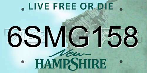 6SMG158 New Hampshire License Plate