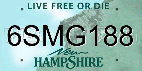 6SMG188 New Hampshire License Plate