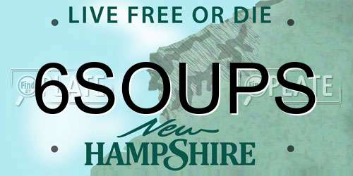 6SOUPS New Hampshire License Plate