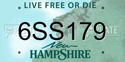 6SS179 New Hampshire License Plate