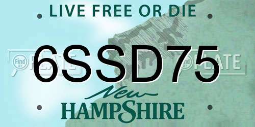 6SSD75 New Hampshire License Plate