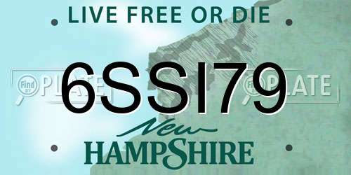 6SSI79 New Hampshire License Plate
