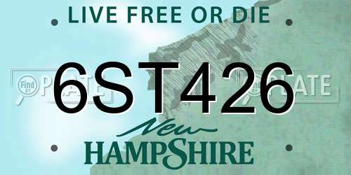 6ST426 New Hampshire License Plate