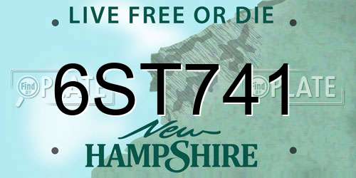 6ST741 New Hampshire License Plate