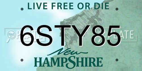 6STY85 New Hampshire License Plate