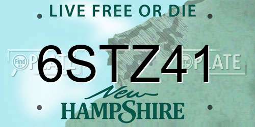 6STZ41 New Hampshire License Plate